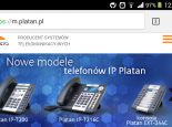 platan.pl - Polish main page in mobile version - horizontal view