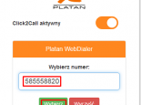 Platan Click2Call - enter or edit any phone number in the Platan WebDialer before you make a call