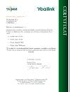 Platan as Yealink partner - certificate