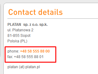 Platan Click2Call - phone numbers change into hyperlinks