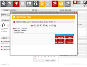 Support of phone calls in ITCube CRM